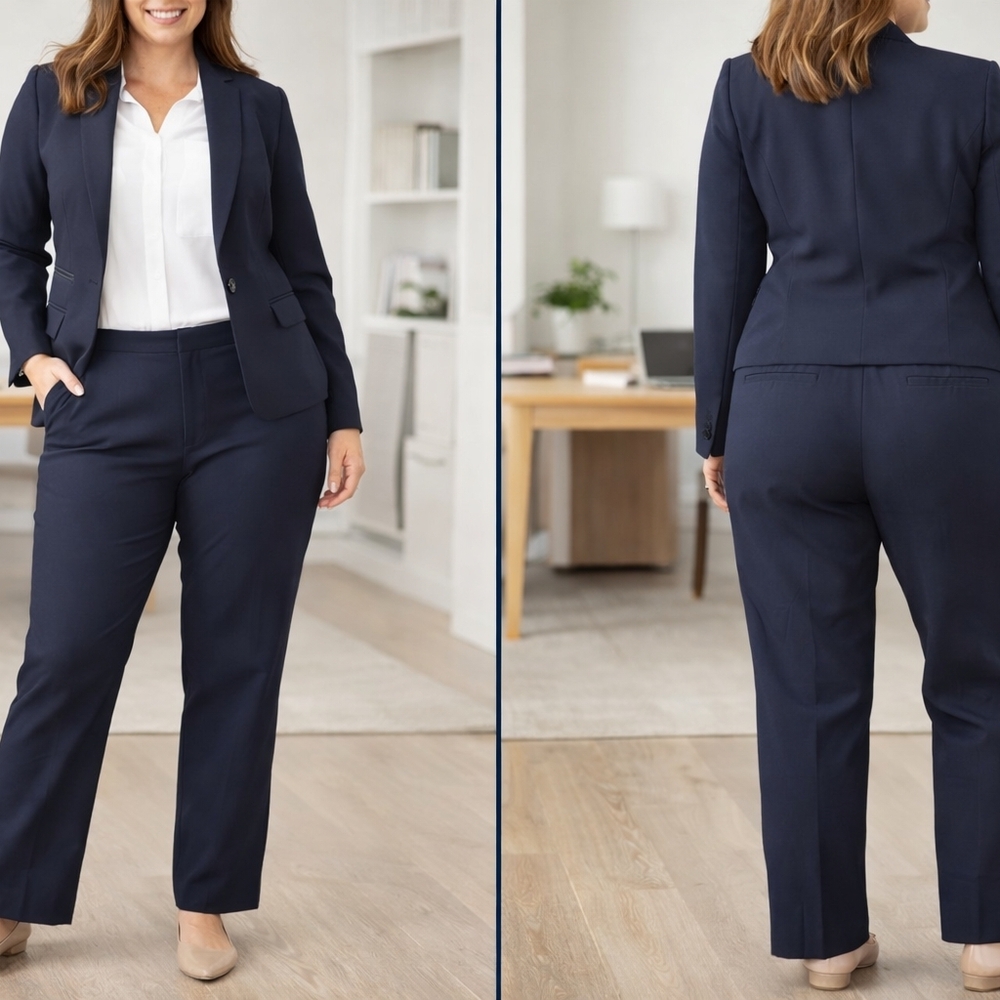 Charter Club Port Shop Classic Fit Navy Pants Size 14 Business Casual Stretch - Picture 3 of 8